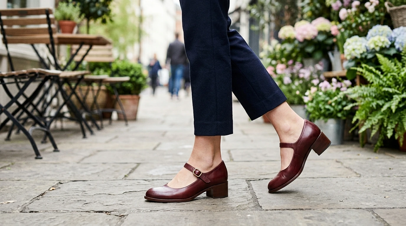 Retro Buckle Mary Janes: Square Heel Spring Style