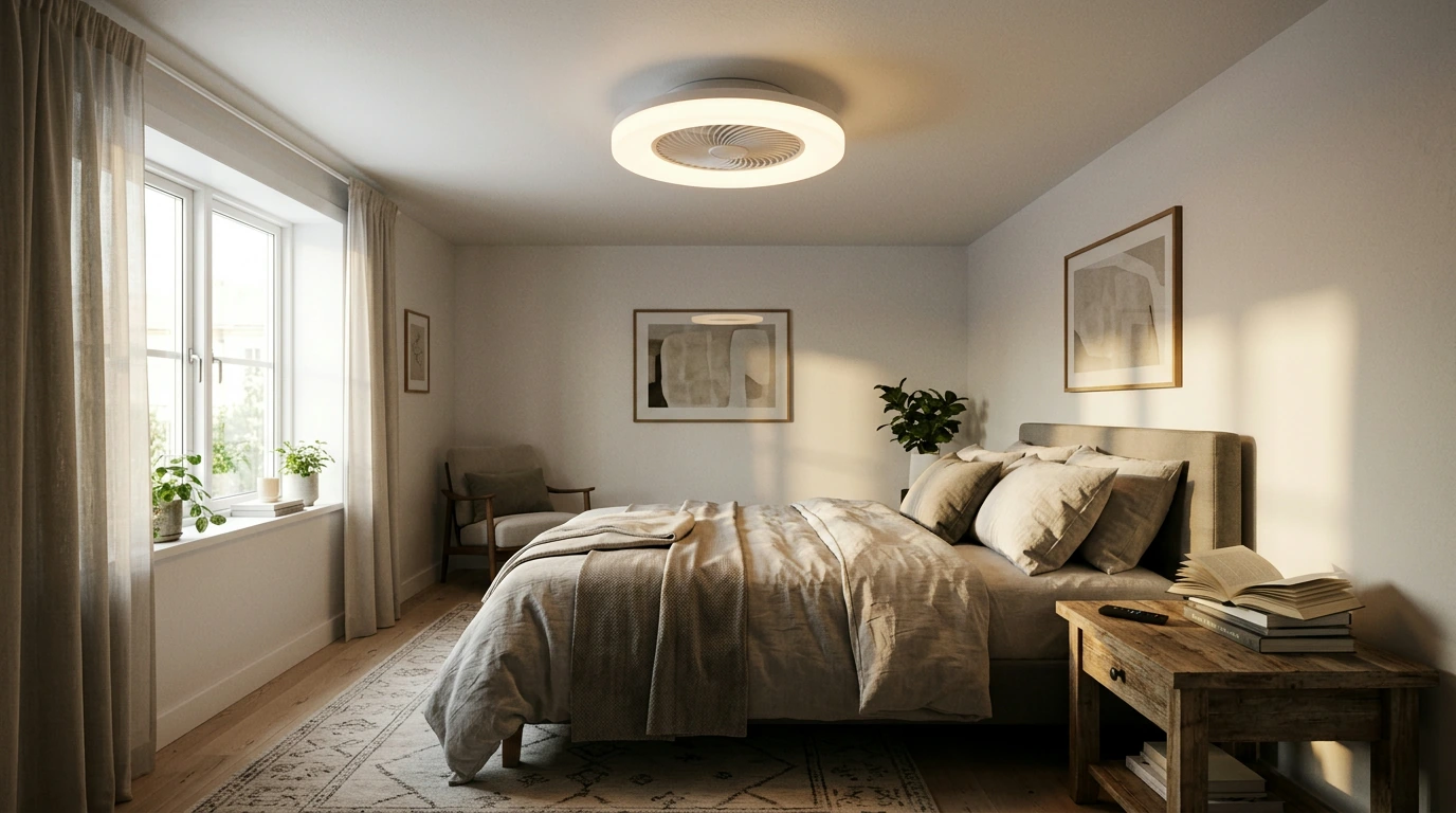 19.7in Low-Profile Bladeless Fandelier w/ Dimmable Light