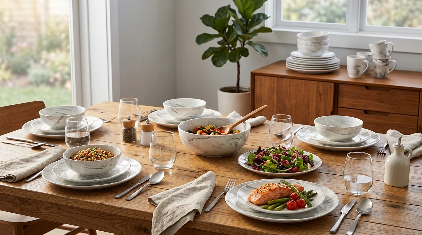 30-Piece Marble Porcelain Dinnerware Set: What to Know