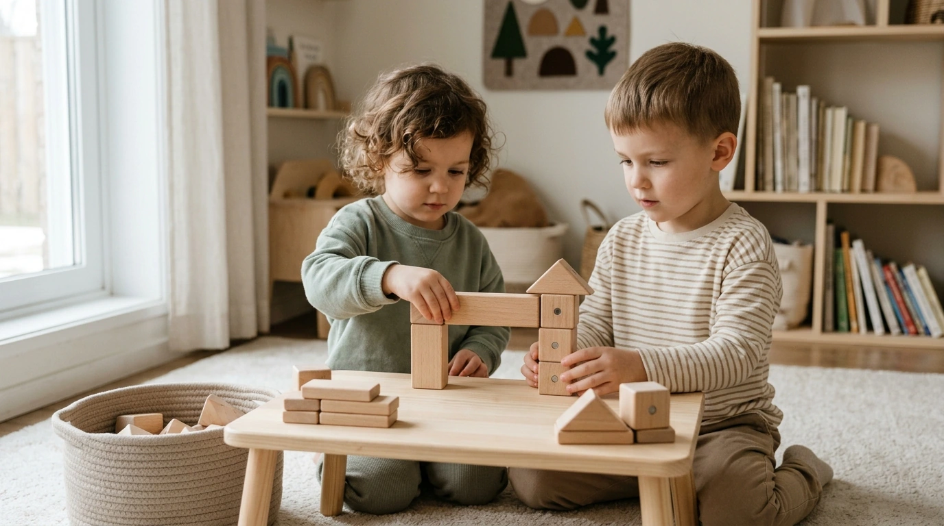 42PCS Magnetic Wooden Blocks for Kids: STEM Building Fun