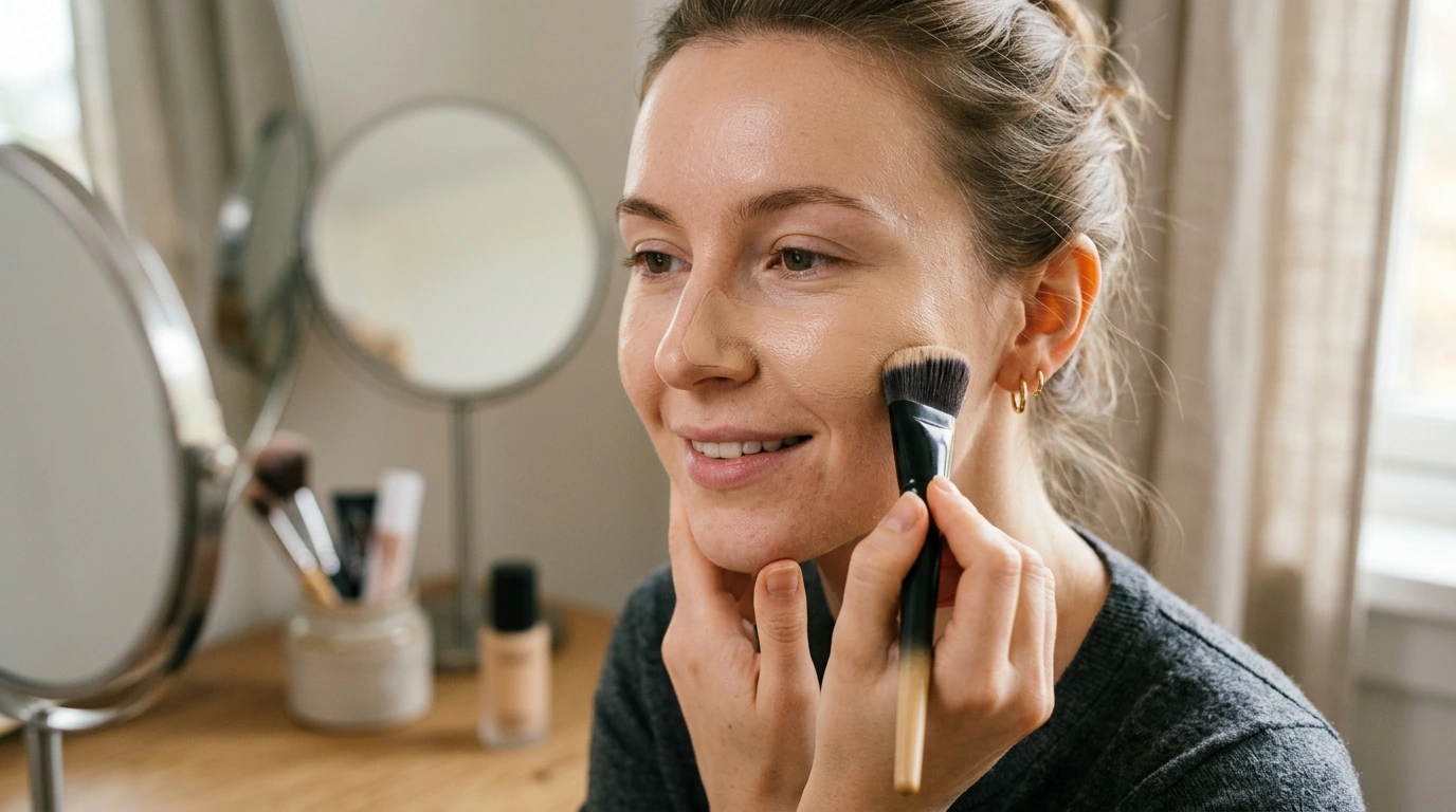 Angled Foundation Brush for Liquid Makeup: No-Streak Blend
