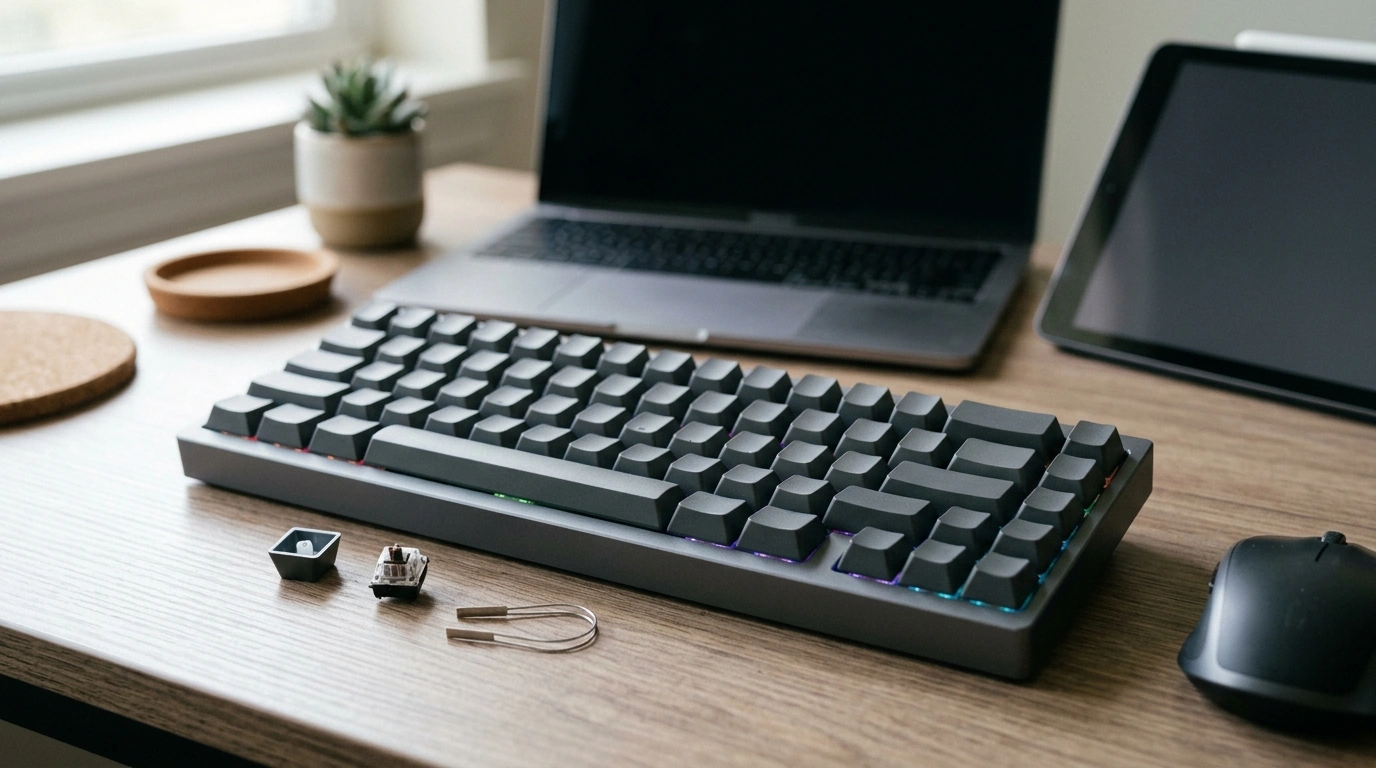 Compact 65% Wireless Keyboard: RGB, Hot-Swap, Multi-Device