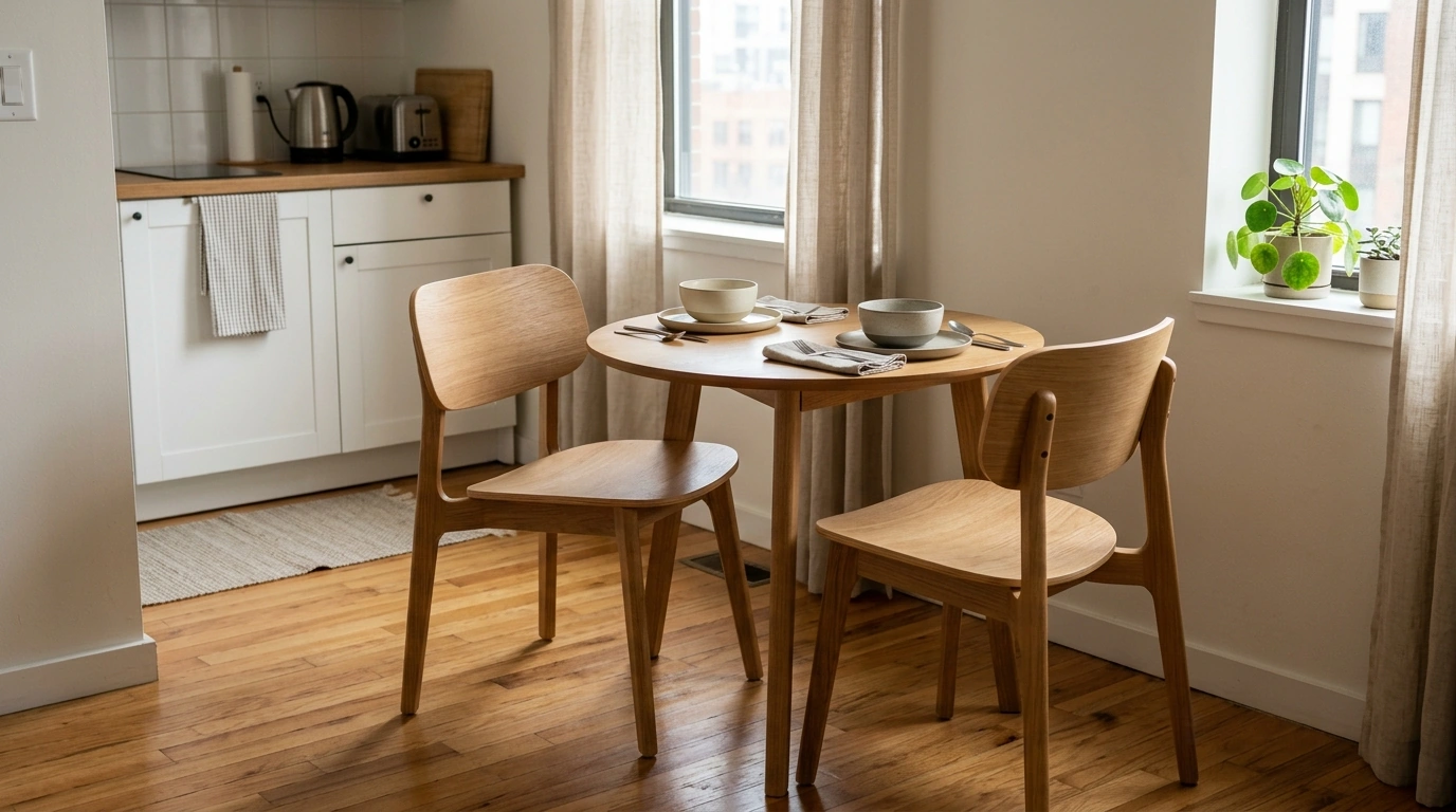 Ergonomic Round Dining Chairs (Set of 2) for Small Spaces