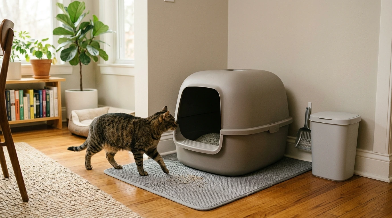 Enclosed Large-Capacity Cat Litter Box for Odor Control