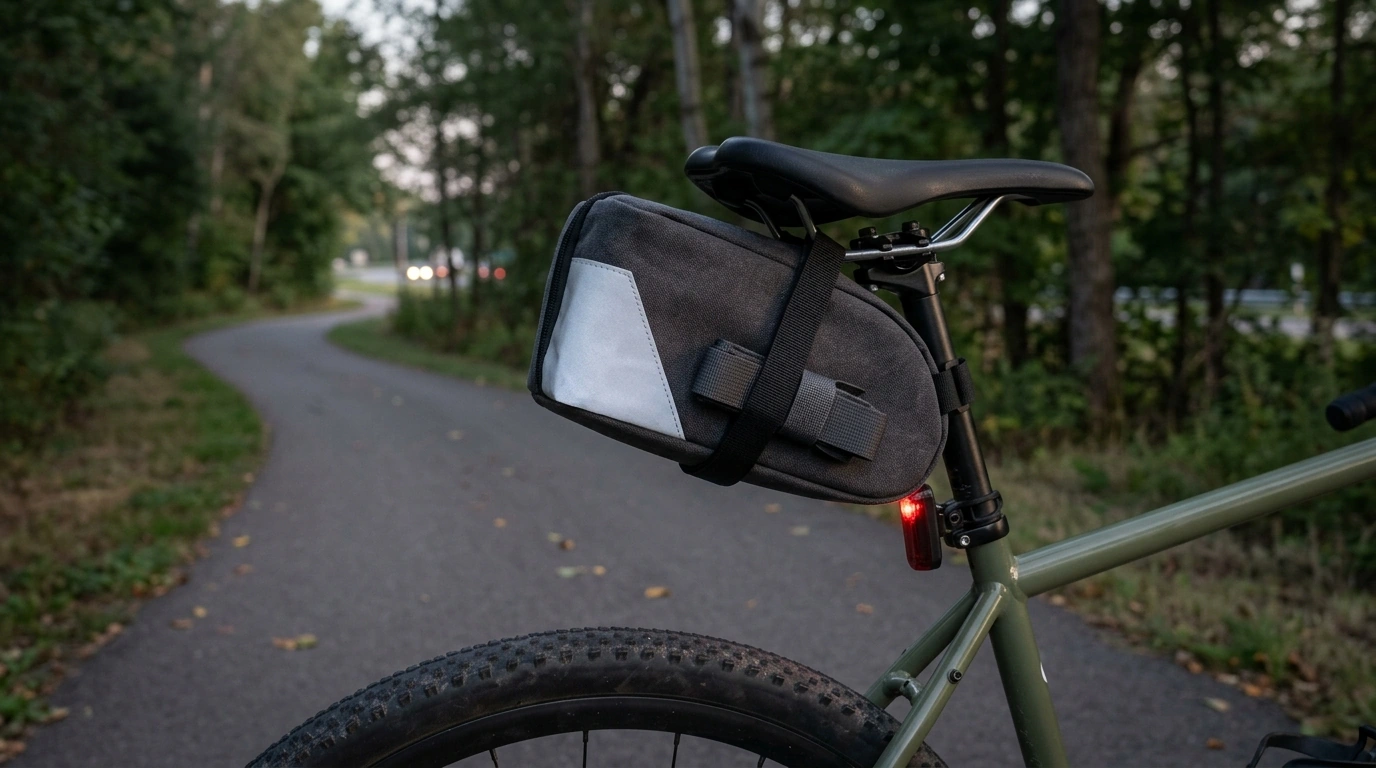 Reflective Triangle Saddle Bag + Strap for MTB/Road