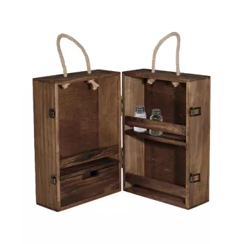 Wooden Camping Seasoning Cabinet for an Organized Camp Kitchen