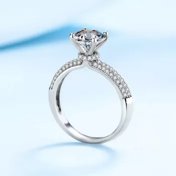 2 Carat Moissanite Ring: 18K White Gold, VVS1 D